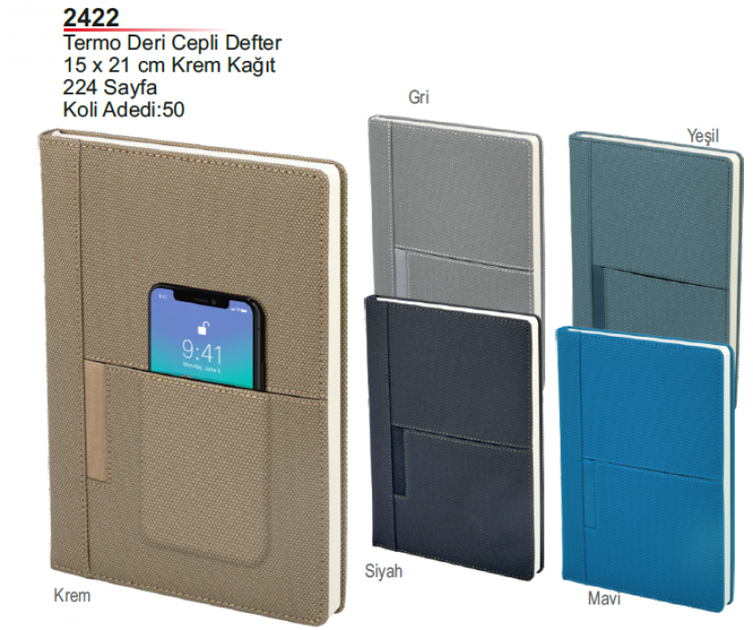 2422 Termo Deri Cepli Defter