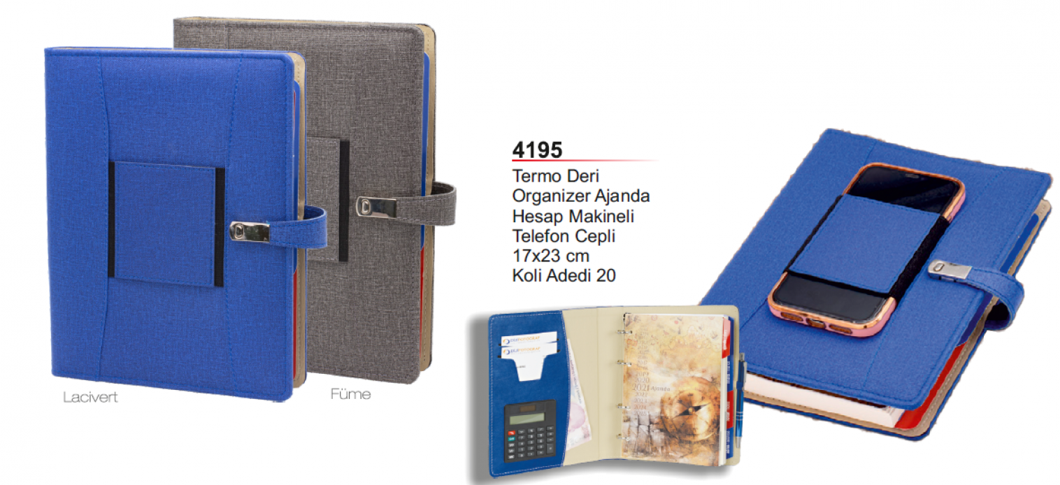 4195 Termo Deri Organizer Ajanda