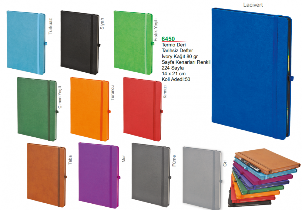 6450 Termo Deri Defter
