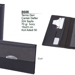 8608 Termo deri çantalı defter