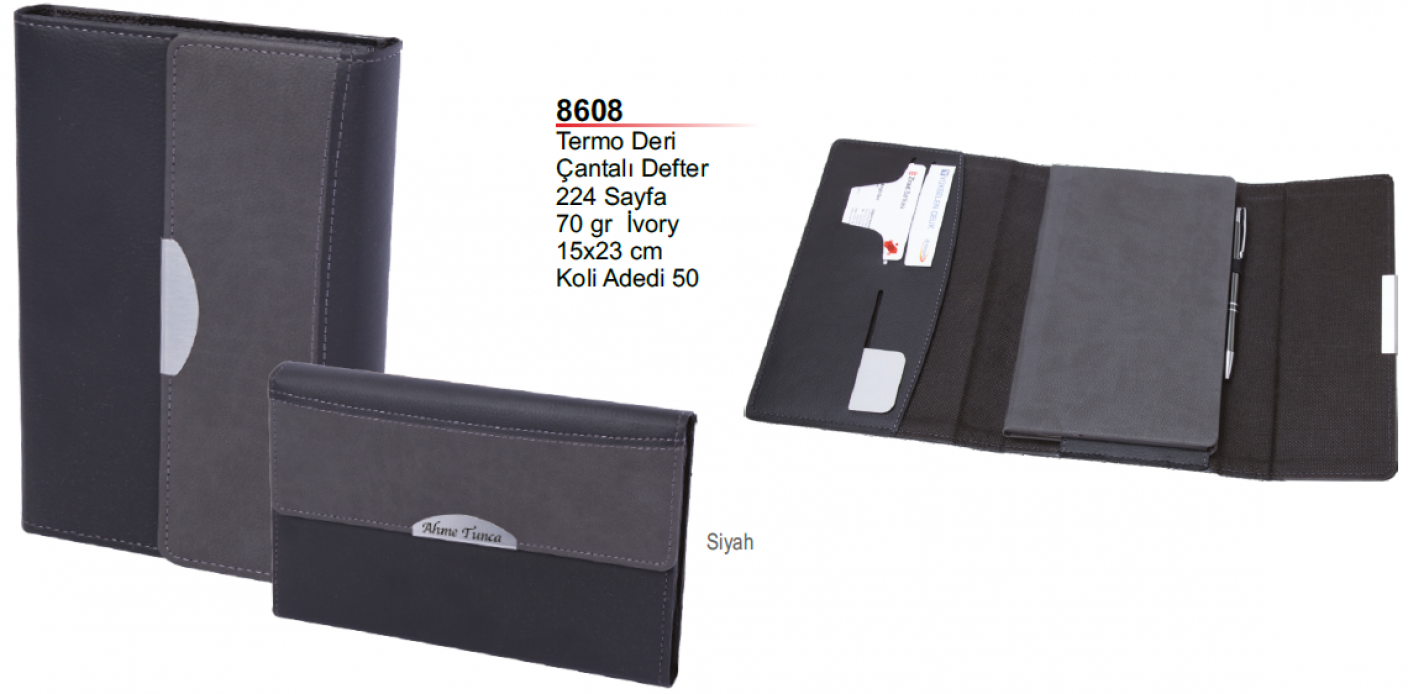 8608 Termo deri çantalı defter